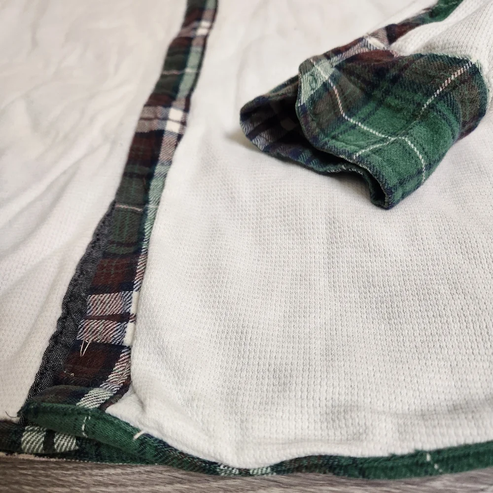 True Religion Green Shirt Size M Plaid Thermal Lined Workwear Flap Pockets Thick